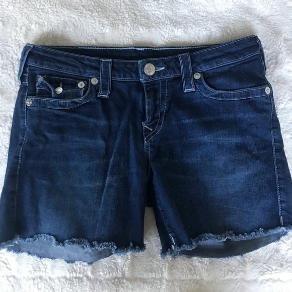 True Religion Pants - True Religion Mid Cut Off Jean Shorts
